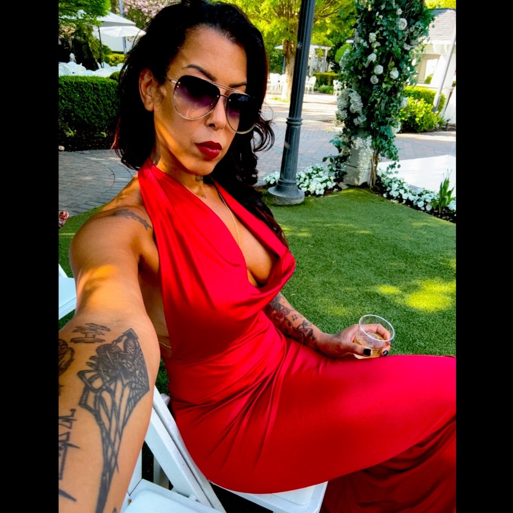 Red gown